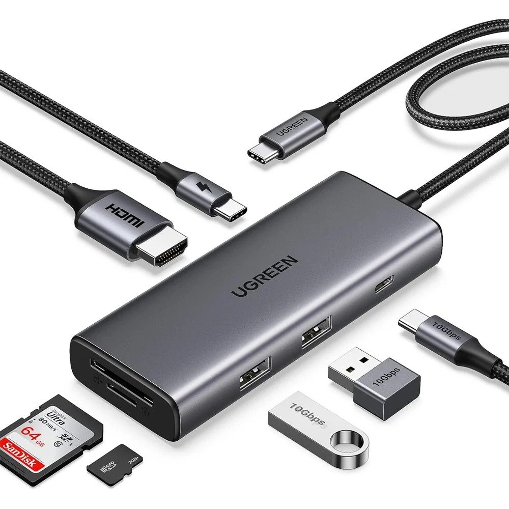 7-in-1 USB-C hub, 100W pass-through
